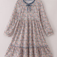 Blue floral mom dress