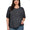 Curvy acid wash ribbed top - black