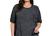 Curvy acid wash ribbed top - black
