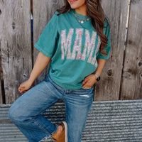 Emerald floral mama tee