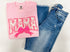 Pink floral bow MAMA tee