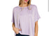 Ribbed striped oversized short sleeve top - lavender