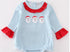 Blue striped Santa trio girls bubble