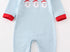 Blue striped Santa trio boys romper