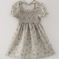 Floral ruffle girls dress