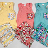 Pink floral short set