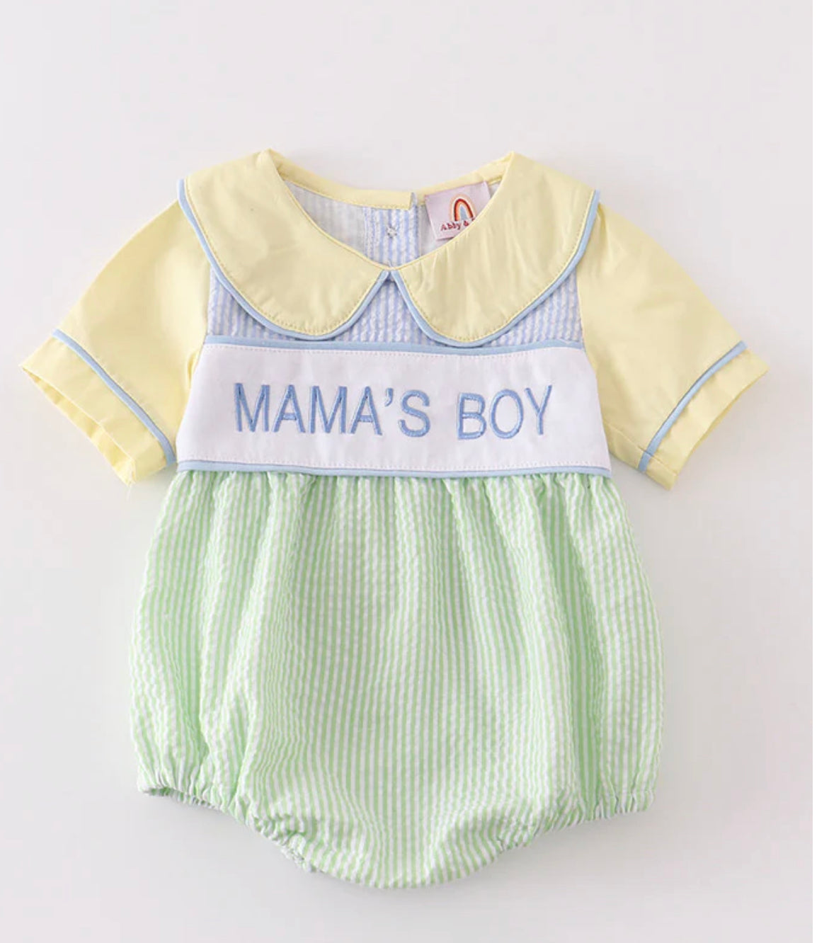 Mamas boy seersucker boys bubble