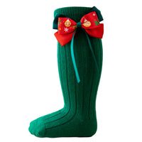 Green Christmas Knee Socks
