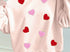 Pink heart mock neck sweater