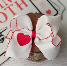 Heart moonstitch headband bow