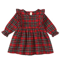 Red plaid girls dress