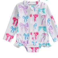 Multi color bow swim Rashguard