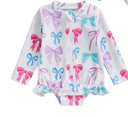 Multi color bow swim Rashguard