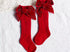 Red Sparkle Bow Knee Socks