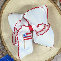 American flag clip bow