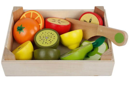 Montessori wooden slicing toy set