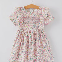 Purple floral smocked dress