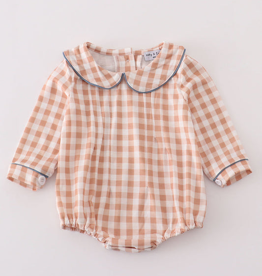 Orange gingham boy bubble
