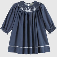 Nativity smocked girls dress