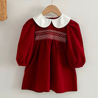 Red smocked dress
