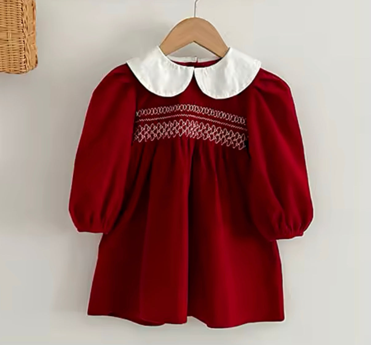 Red smocked dress