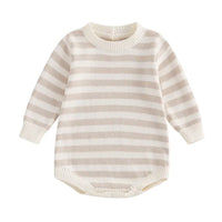 Knit sweater striped romper