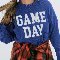 Game day blue corded top