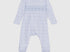 Light blue smocked baby of mine footie