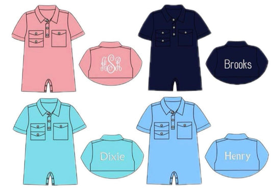 Navy Fishing Romper