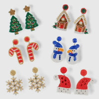 Holiday beaded earrings