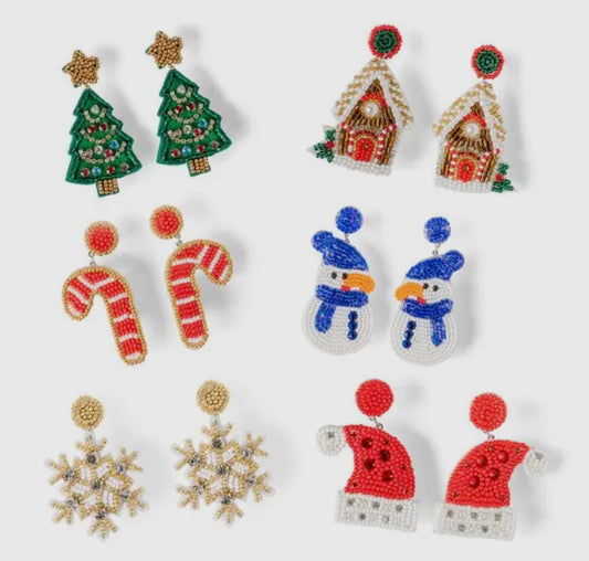 Holiday beaded earrings