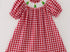 Red plaid smocked dress