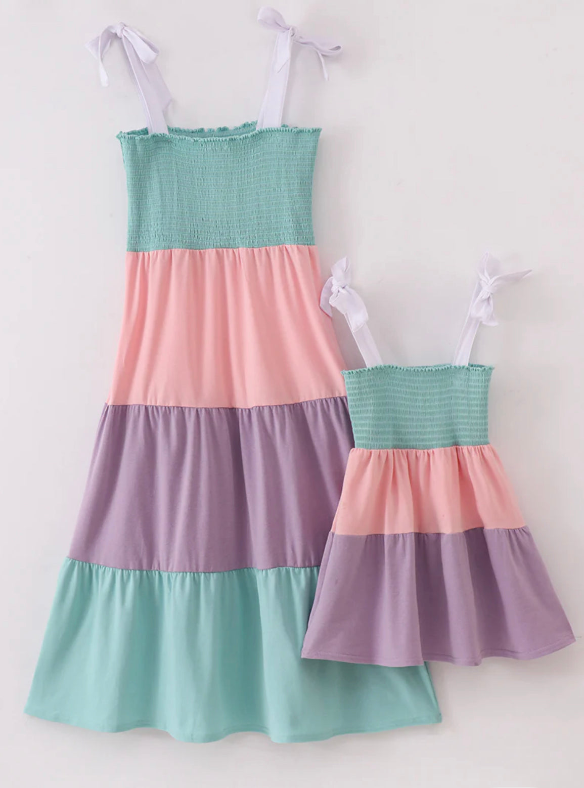 Multi color tiered girls dress