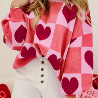 Pink heart sweater