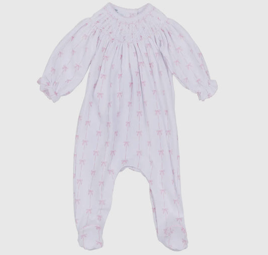 Amelia’s bow smocked footie