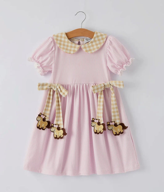 Horse seersucker dress