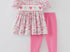 Smocked heart bow girls set