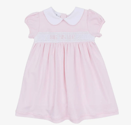 Big sister smocked dress- pink