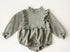 Olive ruffle long sleeve bubble