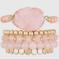 Pink bracelet stack