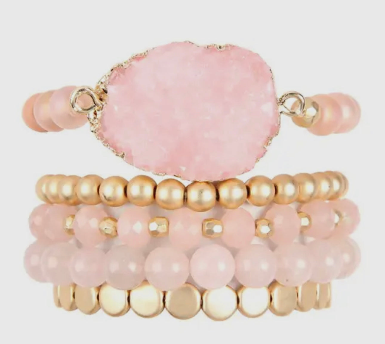 Pink bracelet stack