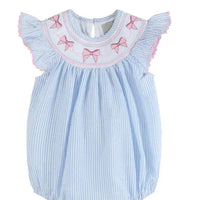 Smocked bow romper