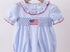 Blue flag smocked ruffle bubble