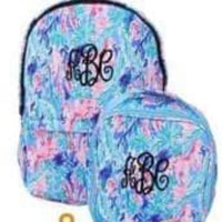 Blue Lilly backpack + lunch box- blank