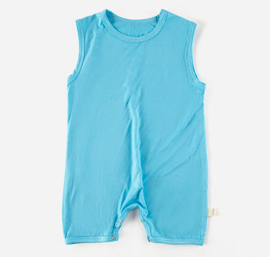 Blue bamboo romper
