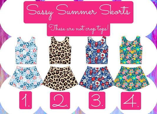 Blue floral (#4) skort set