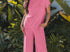 Pink ribbed pant set