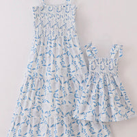 Porcelain petals smocked mom dress