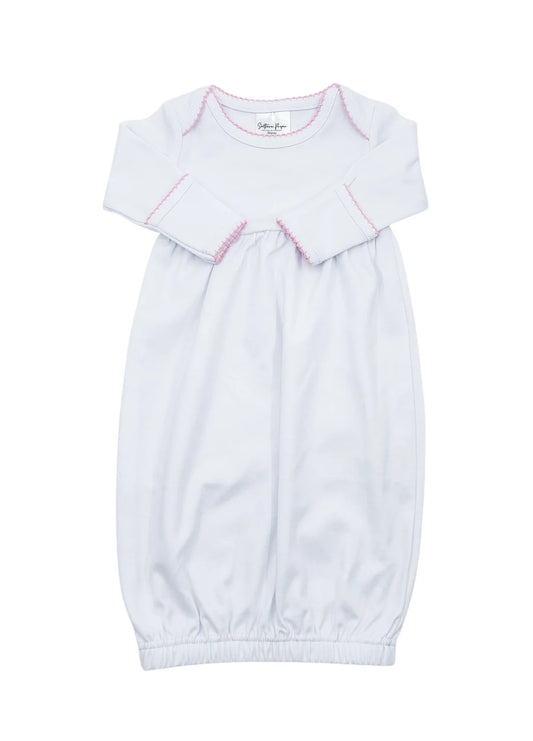White picot trimmed gown