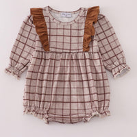 Brown plaid girl bubble